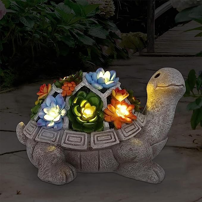 Nacome Solar Turtle Garden Statue