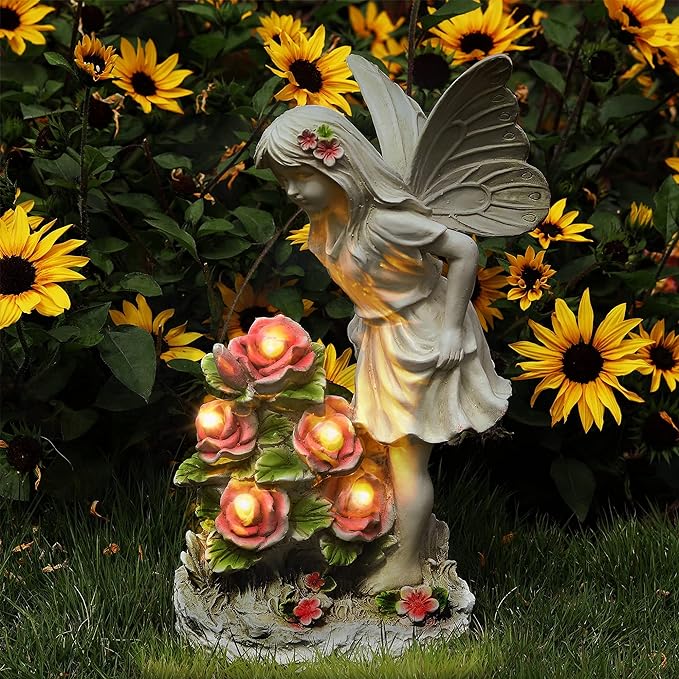 Voveexy Solar Angel Garden Statue