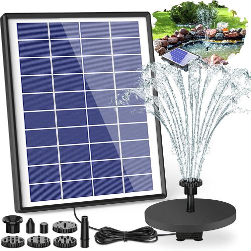 AISITIN 6.5W Solar Fountain Pump with Battery